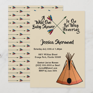 Invitation Une Tribune sauvage Flèches et Baby shower de tent