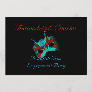 Invitation "Une turquoise/orange de partie de fiançailles de