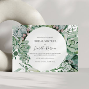 Invitation Une verdure succulente   Sage Fête des mariées hor