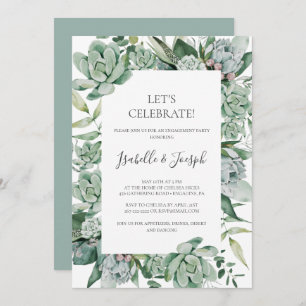 Invitation Une verdure succulente   Sage Green Fêtons notre e
