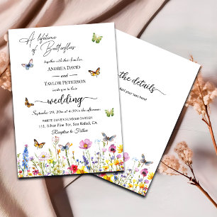 Invitation Une vie de papillons en un seul Mariage