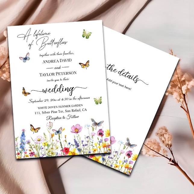 Invitation Une vie de papillons en un seul Mariage (Créateur téléchargé)