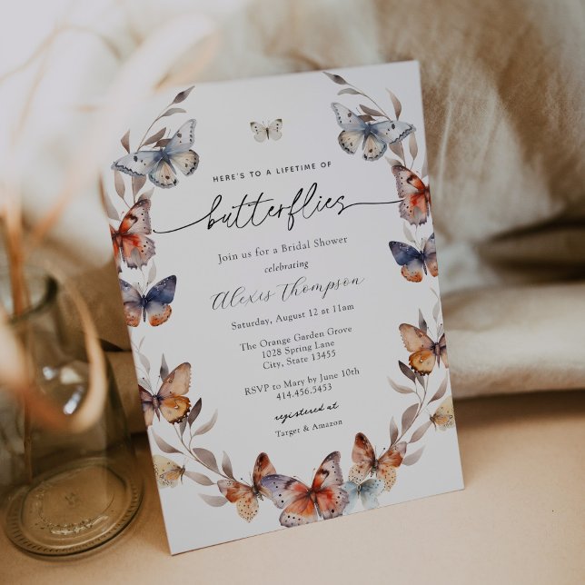 Invitation Une vie de papillons Fête des mariées Boho (Créateur téléchargé)