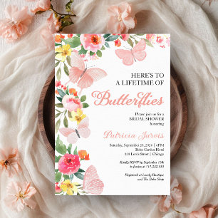 Invitation Une vie de papillons Fête des mariées Floral