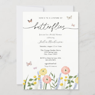 Invitation Une vie de papillons Fête des mariées florale