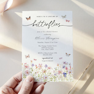 Invitation Une vie de papillons Fleur sauvage Fête des mariée