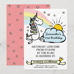 Invitation Unicorn Anniversaire