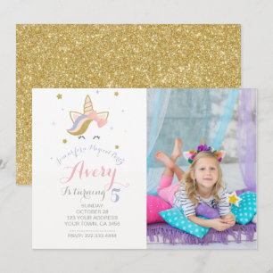 Invitation Unicorn avec photo