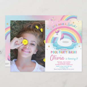 Invitation Unicorn Pool Party Anniversaire Unicorn Floatie Ph