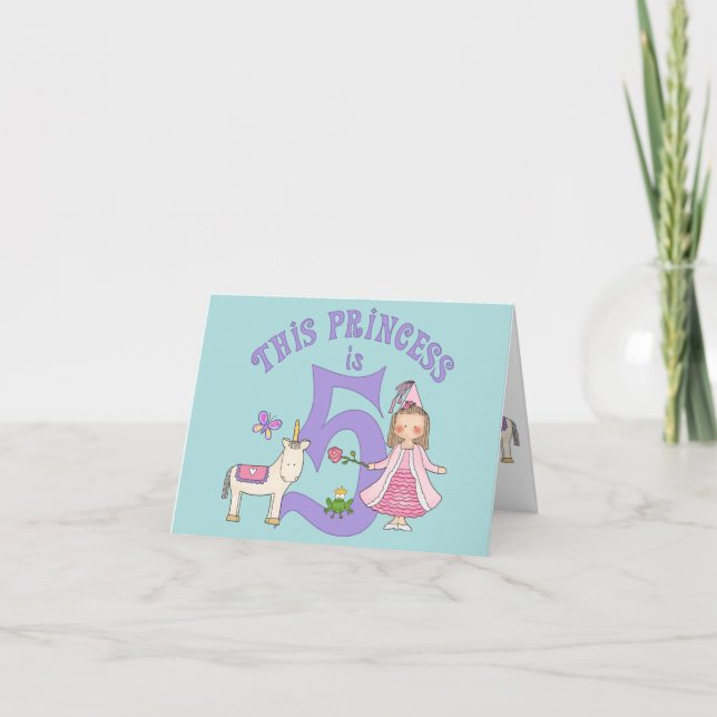 Invitation Unicorn Princess 5e anniversaire Inviitation (Devant)