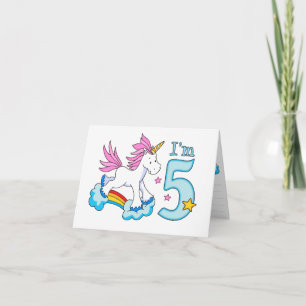 Invitation Unicorn Rainbow 5e anniversaire