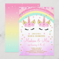 Invitation Unicorn, Twins Invitation Unicorn