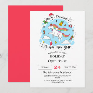 Invitation Unicorne de Noël