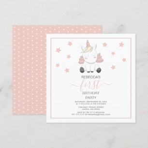 Invitation Unicorne Douce Et Étoiles Anniversaire