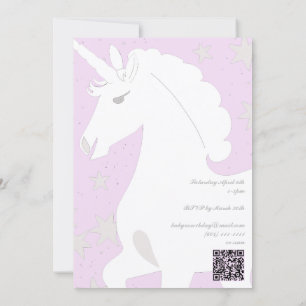 Invitation Unicorne et étoiles 1er anniversaire