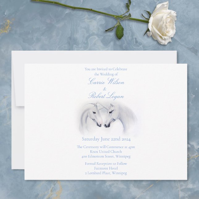 Invitation Unicornes blanches Aimer Couple (Créateur téléchargé)