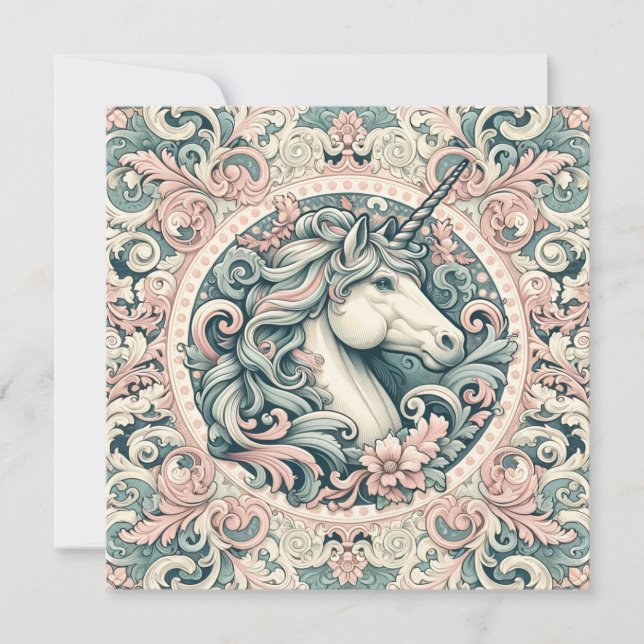 Invitation Unicornes victoriennes mystiques : Enchantées flor (Devant)