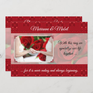 Invitation Union civile Mariage lesbienne avec des roses roug