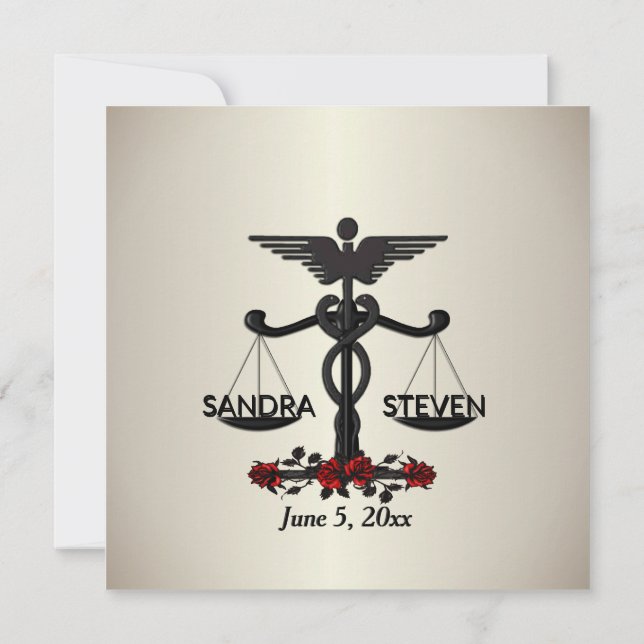 Invitation Union de droit et de médecine Rose rouge (Dos)