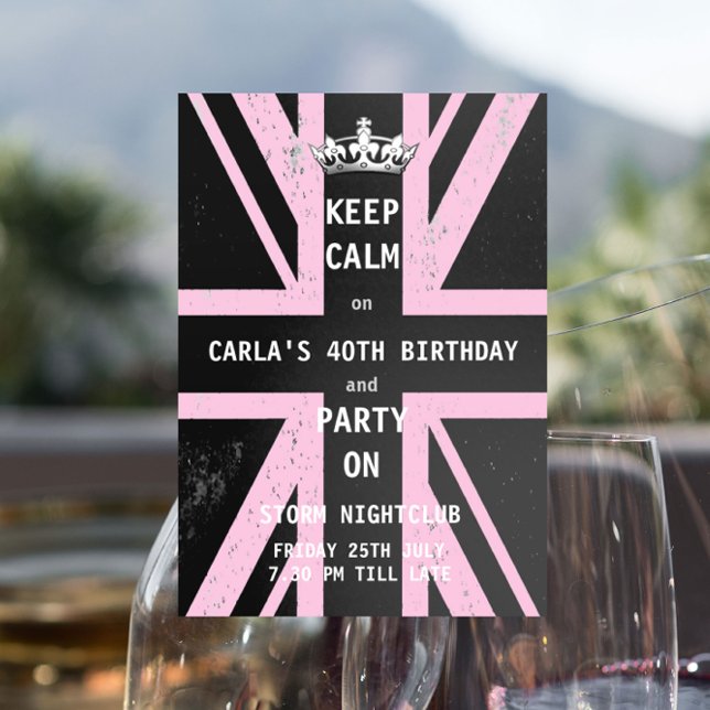 Invitation Union Jack UK Flag Female's Birthday Party (Créateur téléchargé)