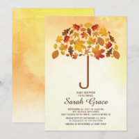 Unique automne laisse parapluie BabyInvitation dou