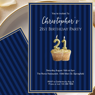 Invitation unique Bleu Or pour ses 21 ans pour lui