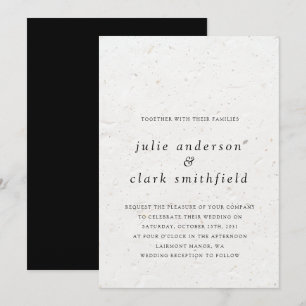 Invitation Unique Contemporary Minimalist Texture Mariage