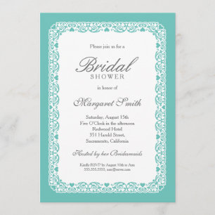Invitation Unique Creative Aqua Fête des mariées Turquoise