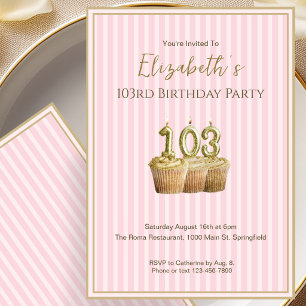 Invitation unique d'anniversaire en or rose pour s