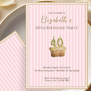 Invitation unique de 40 ans d'anniversaire en or r