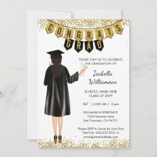 Invitation unique de remise des diplômes Cheveux B