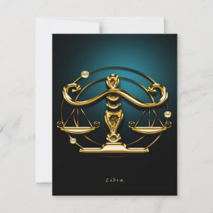 Invitation Unique Libra Or - Cadeau D'anniversaire Mignon Vin
