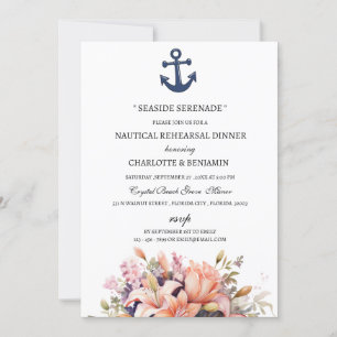 Invitation Unique Nautique Thème Plage Dîner De Répétition