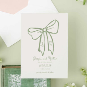 Invitation Unique Retro Sage Green Enregistrer l'invitation d