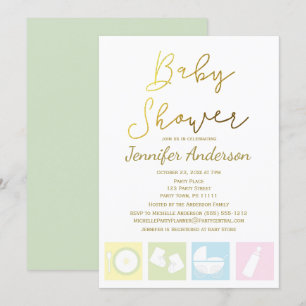 Invitation Unisex Générique Baby shower garçon ou fille