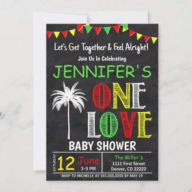 Invitation Unissons-nous, un Baby shower d'amour (Devant)