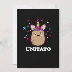 Invitation Unitato Unicorn Potato Cute Funny Vegetable Fries
