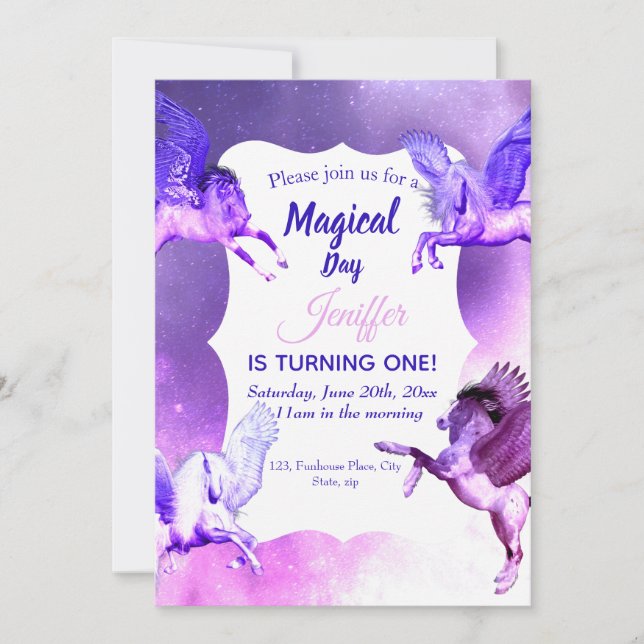 Invitation Univers Magique Pegasus. (Devant)