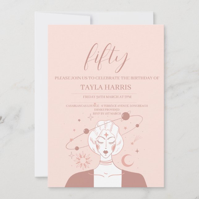 Invitation Univers mystique 50e Anniversaire Musk rose (Devant)