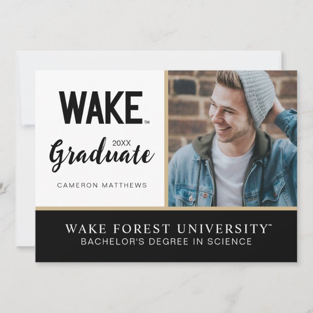 Invitation Université Wake Forest | Wake Wordmark (Devant)