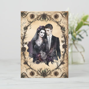 Invitation Unmourant amour Mariage gothique