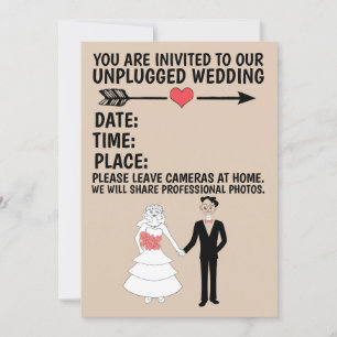 INVITATION UNPLUGGED (NO PHOTOS ALLOWED) WEDDING INITATIONS
