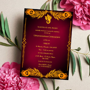 Invitation Upanayanam aka cérémonie du Janeu, le fil sacré hi