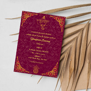 Invitation Upanayanam aka Hindu Holy Thread Janeu Cérémonie