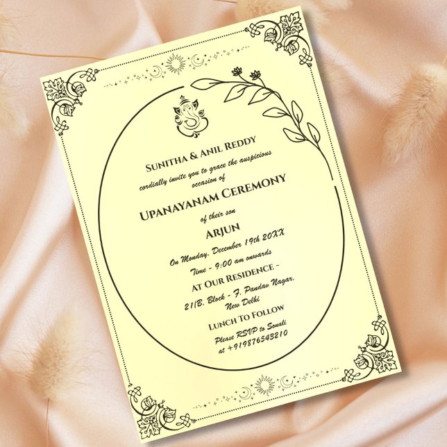 Invitation Upanayanam aka Hindu Holy Thread Janeu Cérémonie (Créateur téléchargé)