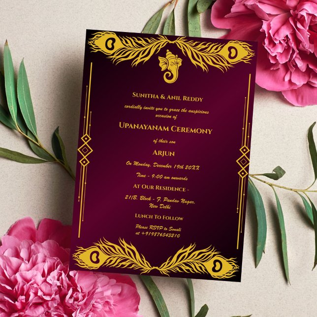 Invitation Upanayanam aka Hindu Holy Thread Janeu Cérémonie (Créateur téléchargé)