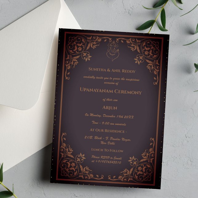 Invitation Upanayanam aka Hindu Holy Thread Janeu Cérémonie (Créateur téléchargé)