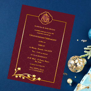 Invitation Upanayanam aka Hindu Holy Thread Janeu Cérémonie