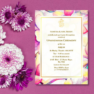 Invitation Upanayanam aka Hindu Holy Thread Janeu Cérémonie