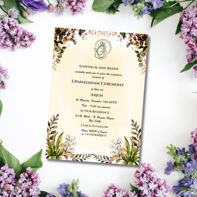 Invitation Upanayanam aka Hindu Holy Thread Janeu Cérémonie (Créateur téléchargé)